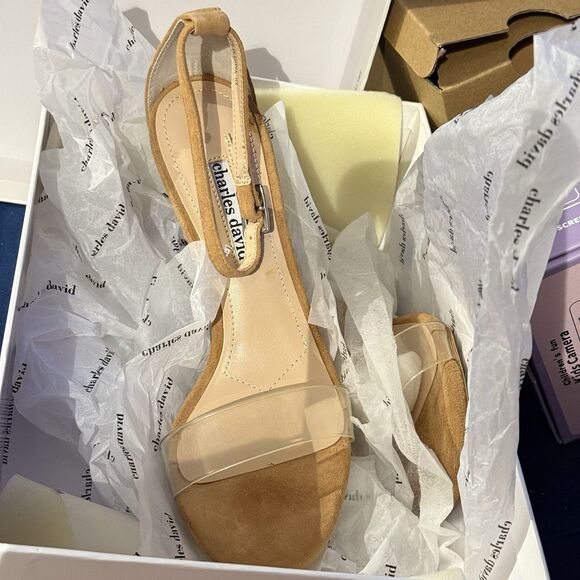 NWB Charles David Women’s Carla Pump Suede Clear Size 7.5 M Sexy, Gorgeous Heels - Picture 9 of 13